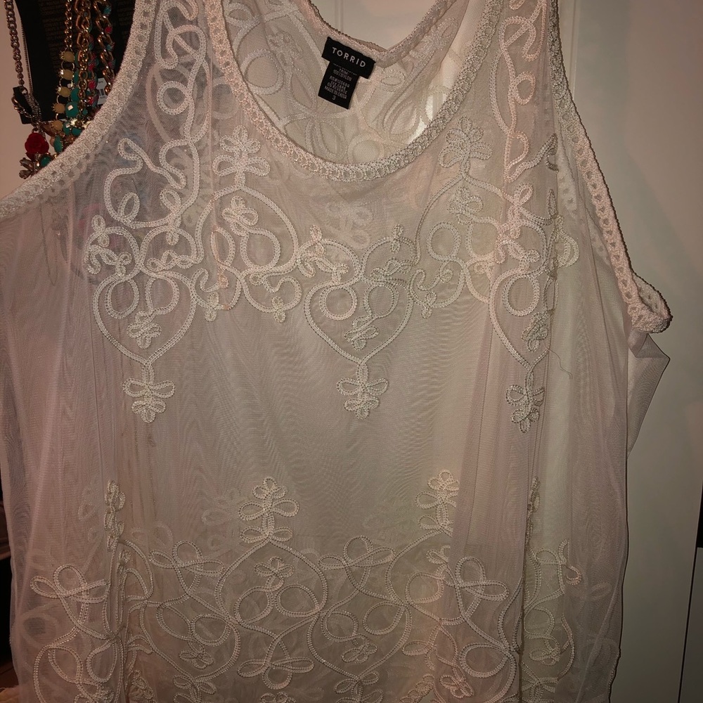 White Mesh Muscle Shirt